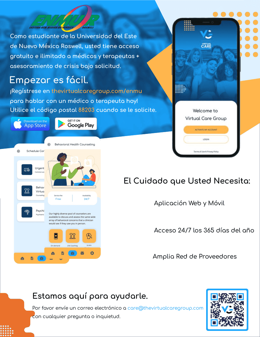 Virtual Care Group Flyer, Spanish