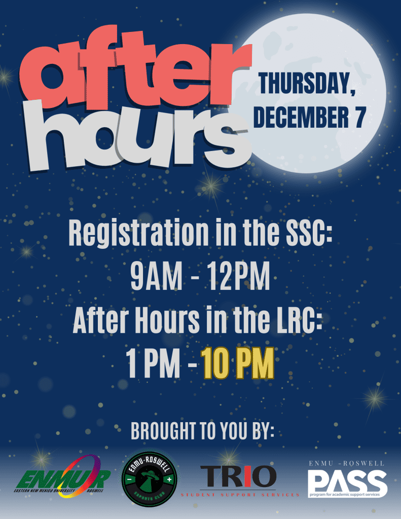 After Hours study event flyer - front