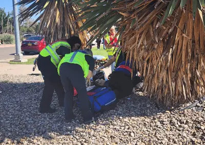 Young students participate in various activities hosted by the Eastern New Mexico University - Roswell Health Sciences Center in an effort to gauge interest in a potential career path in healthcare, emergency services, and medicine.