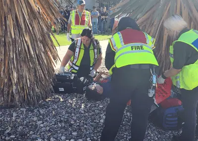Young students participate in various activities hosted by the Eastern New Mexico University - Roswell Health Sciences Center in an effort to gauge interest in a potential career path in healthcare, emergency services, and medicine.