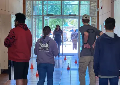 Young students participate in various activities hosted by the Eastern New Mexico University - Roswell Health Sciences Center in an effort to gauge interest in a potential career path in healthcare, emergency services, and medicine.