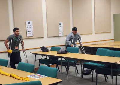 Young students participate in various activities hosted by the Eastern New Mexico University - Roswell Health Sciences Center in an effort to gauge interest in a potential career path in healthcare, emergency services, and medicine.
